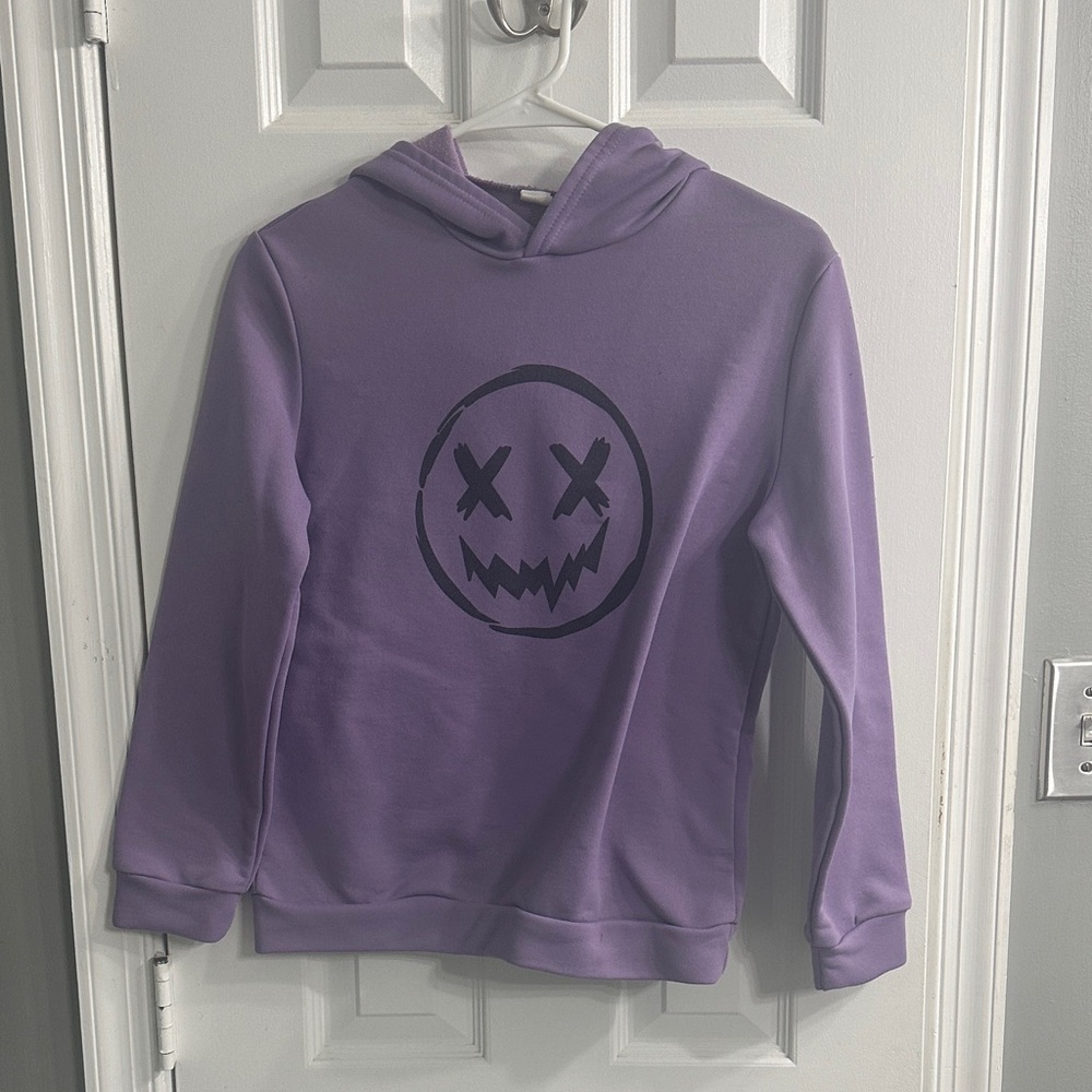 SHEIN Purple Hoodie with Black Graphic